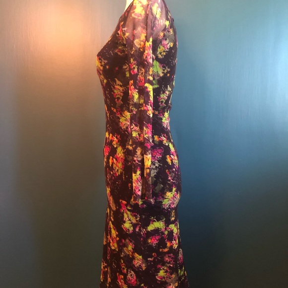 SOLD- Jean Paul Gaultier Soleil mesh floral bodycon dress - Picture 4 of 7